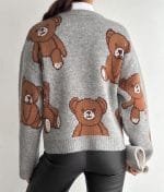 wholesale teddy bear pattern knitwear for boutiques