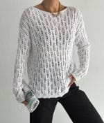 women’s vertical wave design knit pullover