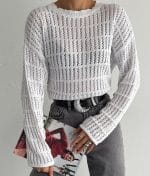 lightweight horizontal pattern knit jumper