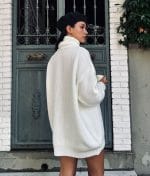 off-white turtleneck sweater dress casual winter style