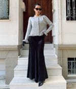 women’s knit cardigan with pearl buttons