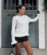 stylish wholesale knit sweater with decorative details