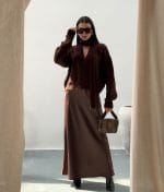 Women’s knitwear sweater with scarf detail – V neck design
