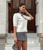 Classic knit top with scarf detail for boutique women’s fashion