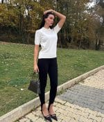 6577-Short Sleeve Polo Knit Top-Off White-3 Short sleeve polo knit top with timeless silhouette for wholesale collections