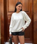 Soft knit crew neck sweater designed for timeless wholesale collections
