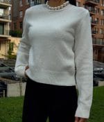 Classic crew neck knit sweater for women’s knitwear brands