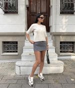 Classic knit top with floral embroidery for women’s boutiques
