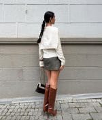 75180-Tied Shoulder Layer Knit Sweater-Beige-3 Tied shoulder layer knit sweater designed for modern wholesale collections