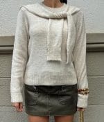 75180-Tied Shoulder Layer Knit Sweater-Beige-4 Layered knit sweater with tied shoulder detail for boutique fashion