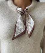 Scarf detail knit sweater