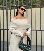 75182-Off Shoulder Rib Detail Knit Dress-Beige-2 Long knit dress with off shoulder rib detail for boutique fashion