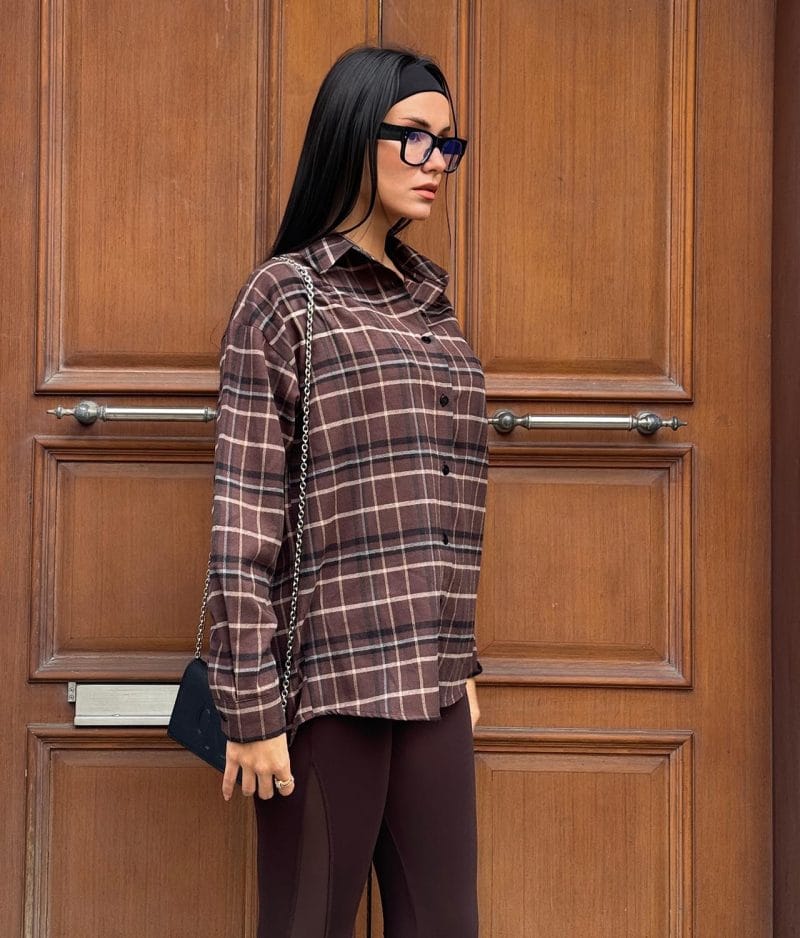 Timeless plaid women’s shirt with button-down design