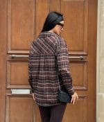 Classic plaid button-up shirt for wholesale women’s collections
