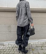 Plaid button up shirt with relaxed fit and long sleeves