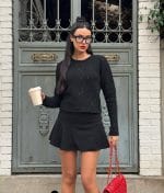 Embellished knit sweater with subtle sparkle details