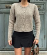 Detailed button and knit fabric on classic cardigan