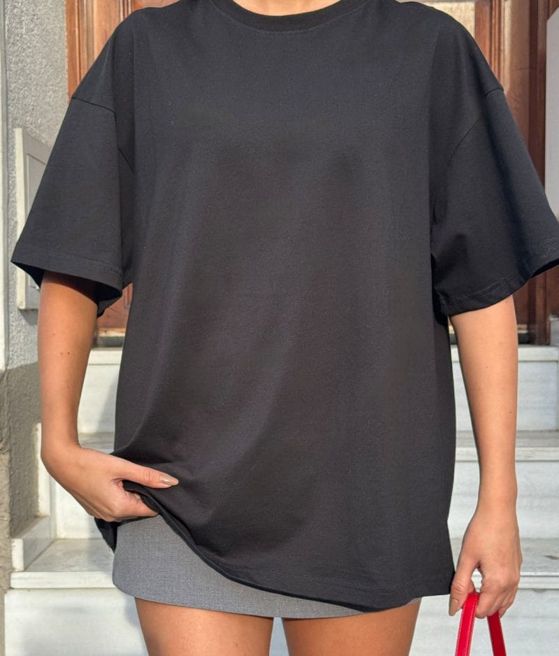 Relaxed Fit Crew Neck Cotton T-Shirt front view