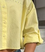 Decorative cotton shirt modern silhouette