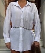 Relaxed Fit Shirt Dress cuff and sleeve detail close-up