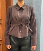 Brown tie waist blouse boutique style