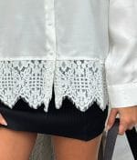 Modern lace hem oversized shirt