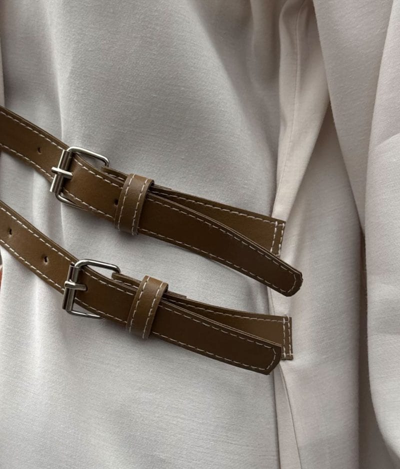 Modern belted oversized shirt dress