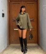 Minimal relaxed fit women shirt with wide sleeves