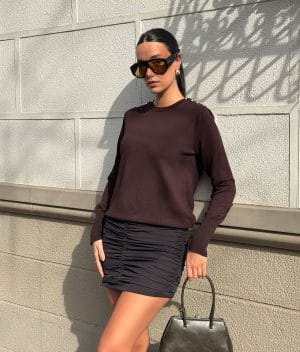 Button-Detail Knit Top front view women knitwear