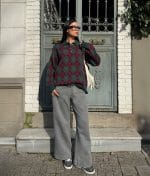 Relaxed fit argyle polo sweater detail