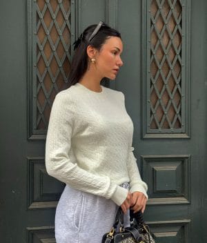 Cable knit slim fit women sweater