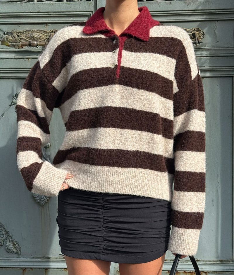 Soft striped knit sweater