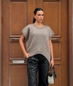75203-Wool Blend Waistcoat with Shoulder Pleat Detail-Grey-3