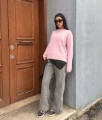 Soft rib knit sweater detail texture