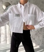 breathable linen long sleeve crop shirt detail