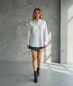 1116-Diagonal Button Detail Linen Shirt-White-AI-2 linen shirt diagonal button closure modern style