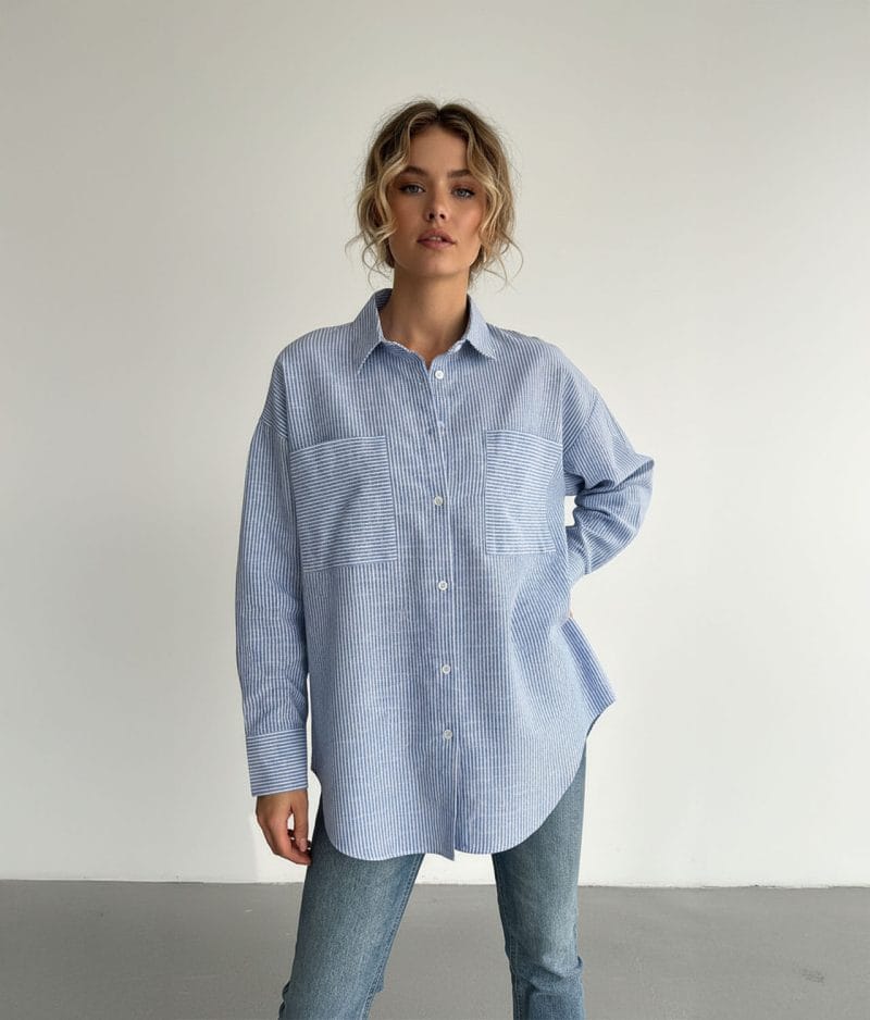 striped cotton shirt relaxed fit look