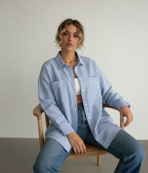 double pocket cotton shirt front view