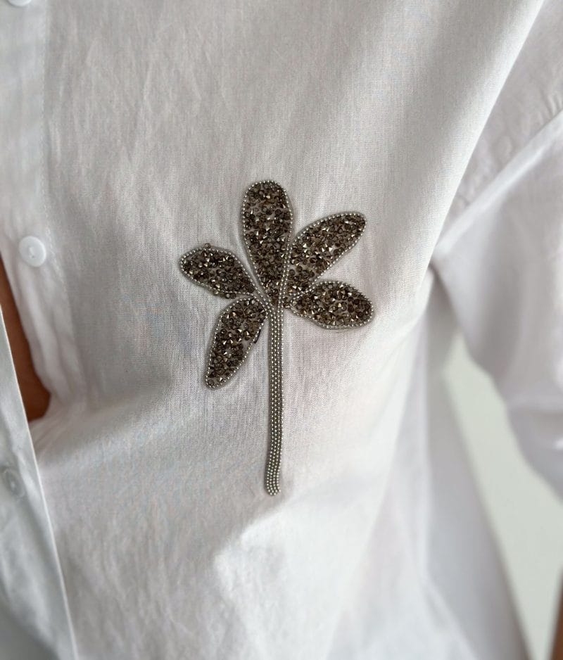 women cropped cotton shirt palm detail summer style