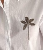 breathable cotton shirt front embellished detail