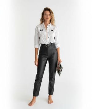 women cropped cotton shirt bow detail summer look