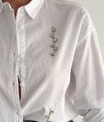 lightweight cotton shirt crystal vine design