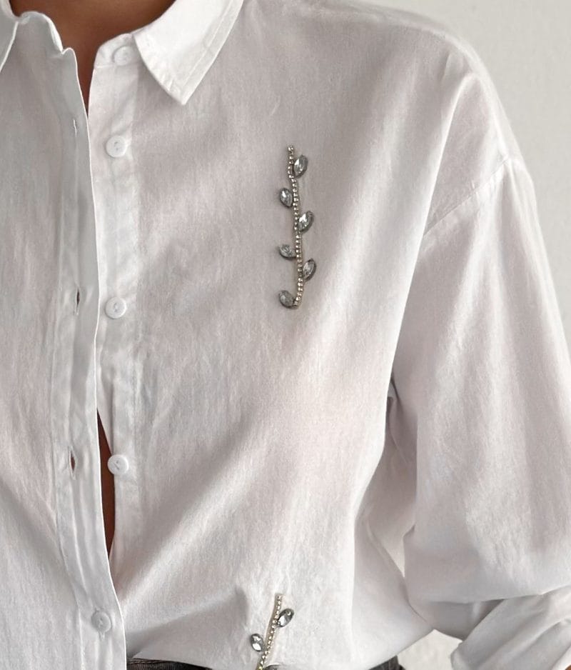 lightweight cotton shirt crystal vine design