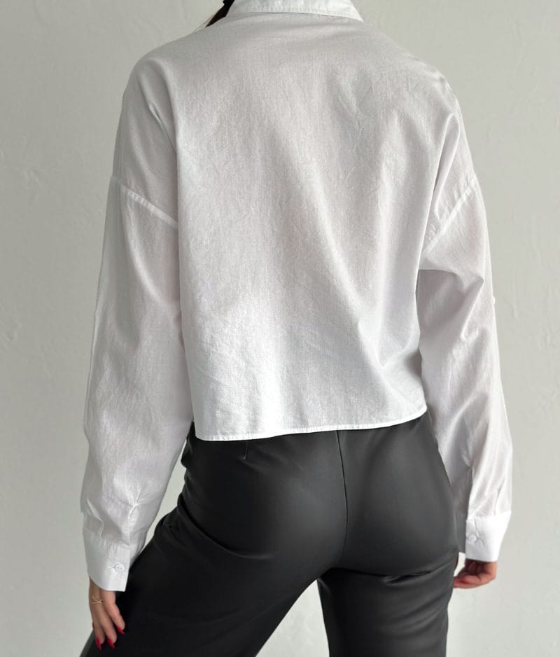 lightweight crystal crop shirt button up style