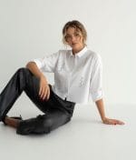 women crystal crop shirt elegant summer outfit
