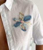 lightweight floral cotton shirt textured flower detail