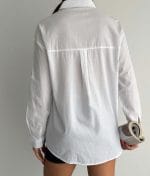 relaxed fit cotton shirt with teddy embroidery