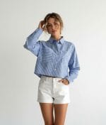 breathable cotton shirt double pocket front detail