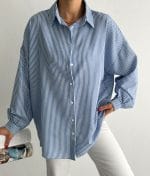 breathable cotton shirt striped pattern detail