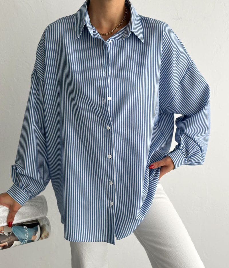 breathable cotton shirt striped pattern detail